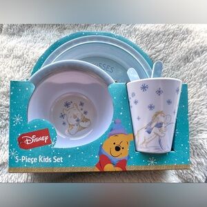 NEW| Disney Blue and White Winnie the Pooh Dinner Set
